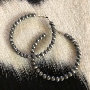 Faux Navajo Pearl Hoops